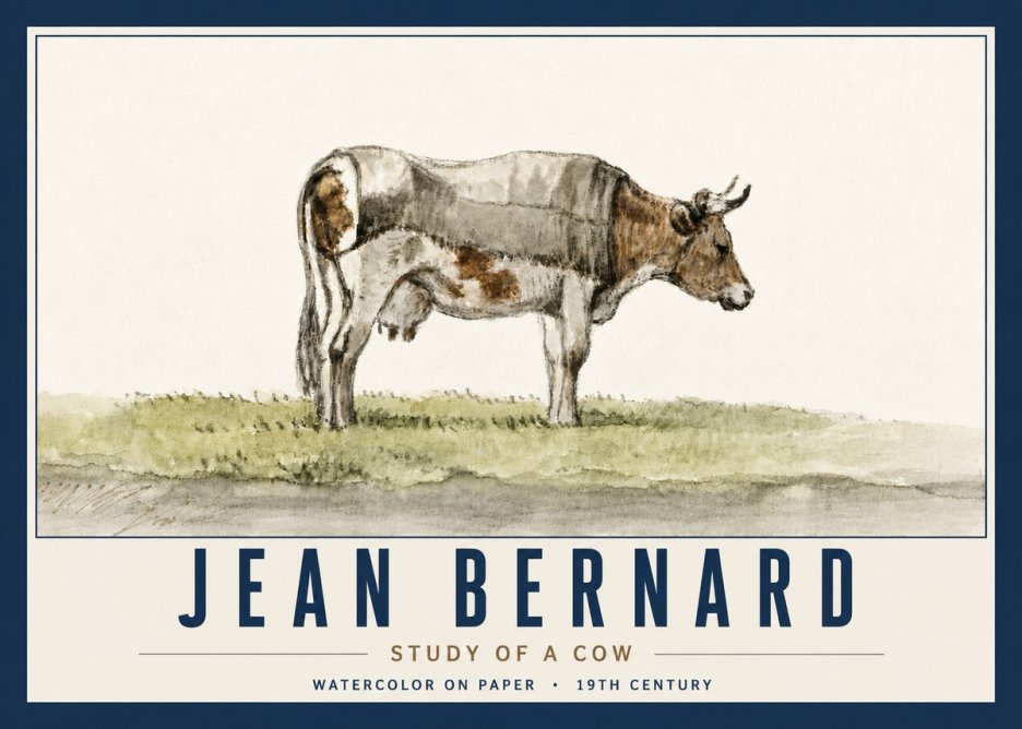 Jean Bernard Study of a Cow XIV No6 - Juliste