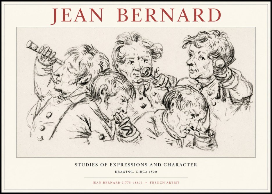 Jean Bernard Studies of Expressions and Character No1 - Juliste