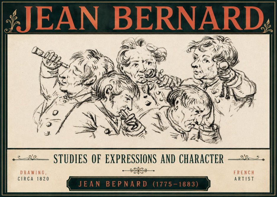 Jean Bernard Studies of Expressions and Character No6 - Juliste
