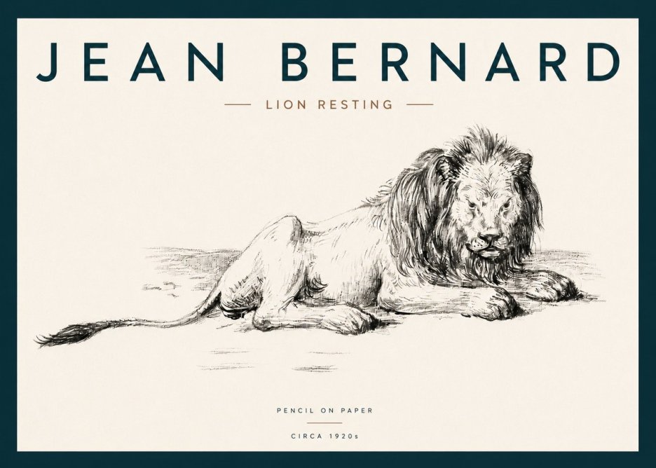 Jean Bernard Lion Resting No3 - Juliste