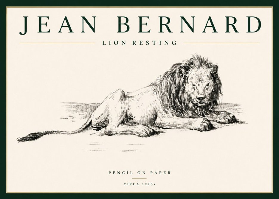 Jean Bernard Lion Resting No4 - Juliste