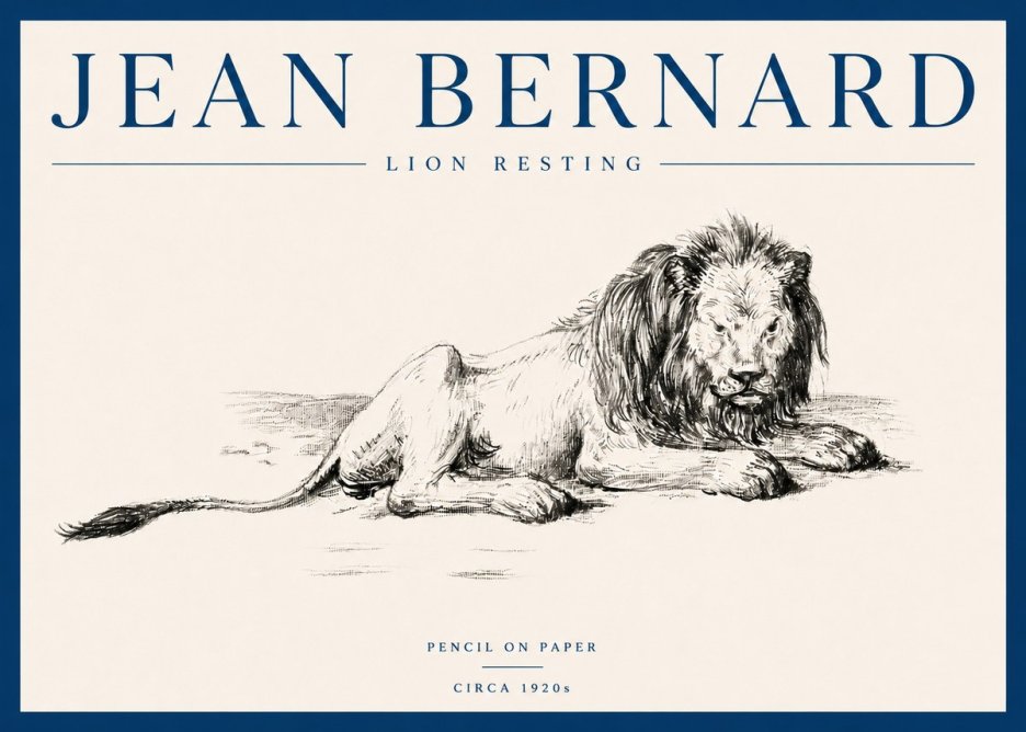 Jean Bernard Lion Resting No5 - Juliste