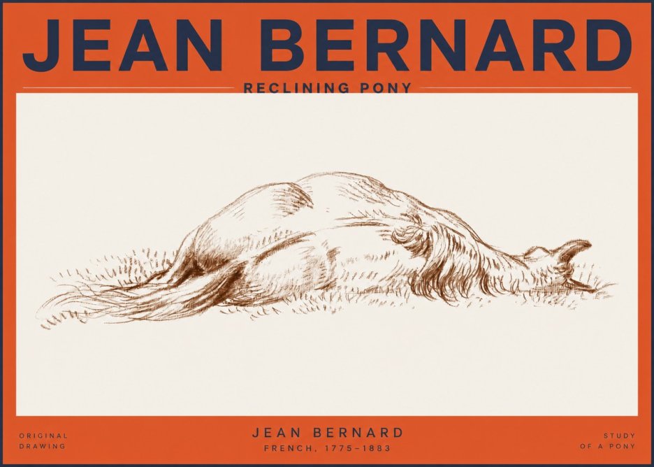Jean Bernard Horse Study II No3 - Juliste