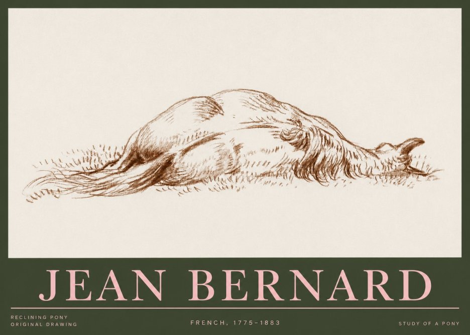 Jean Bernard Horse Study II No4 - Juliste