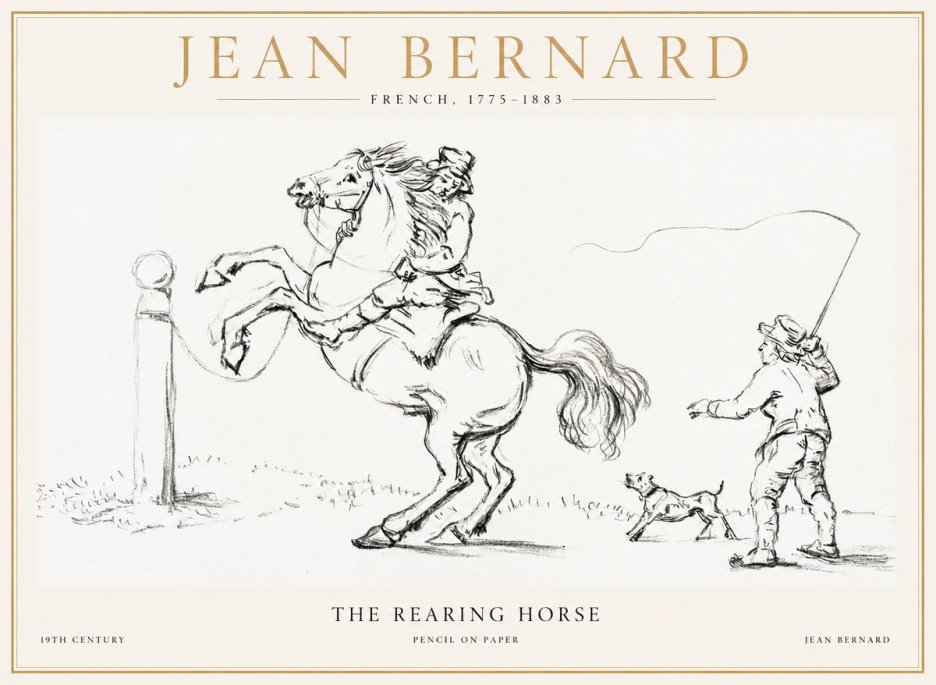 Jean Bernard The Rearing Horse I No1 - Juliste