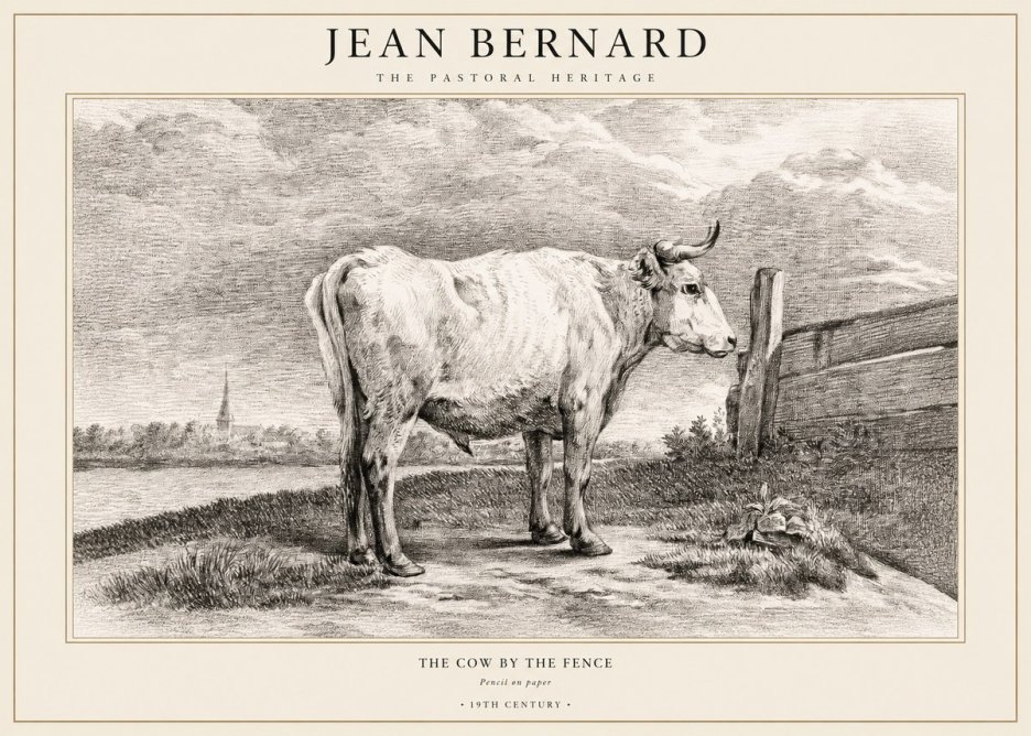 Jean Bernard Study of a Cow XV No3 - Juliste
