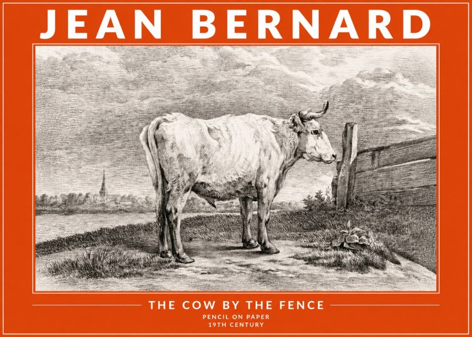 Jean Bernard Study of a Cow XV No4 - Juliste