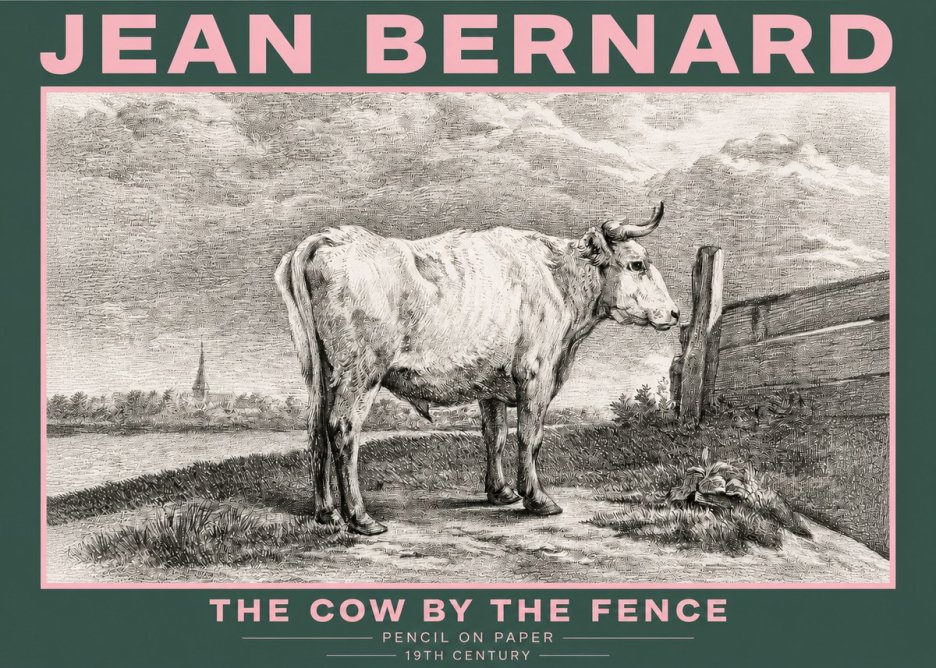 Jean Bernard Study of a Cow XV No5 - Juliste