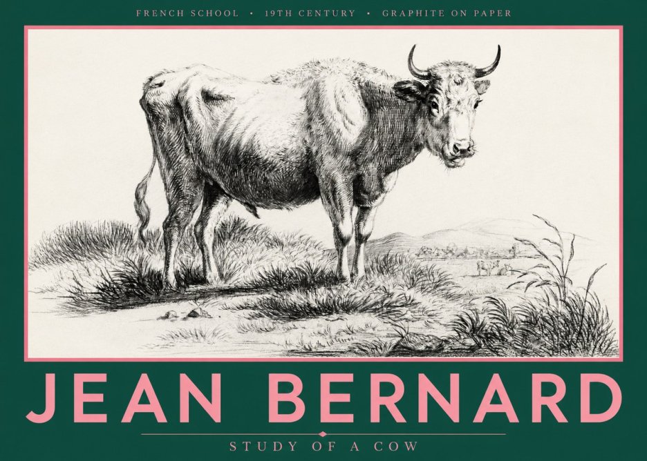 Jean Bernard Study of a Cow XVI No5 - Juliste