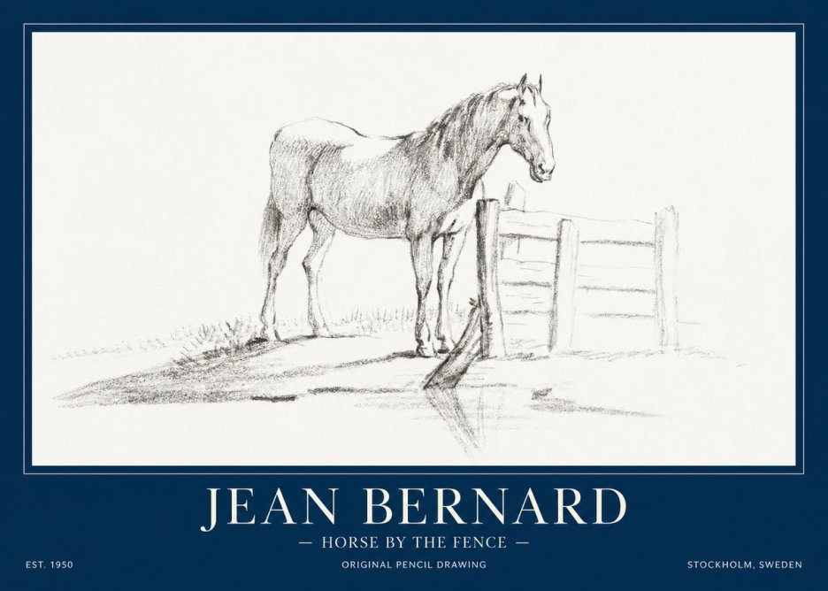 Jean Bernard Horse by the Fence No1 - Juliste