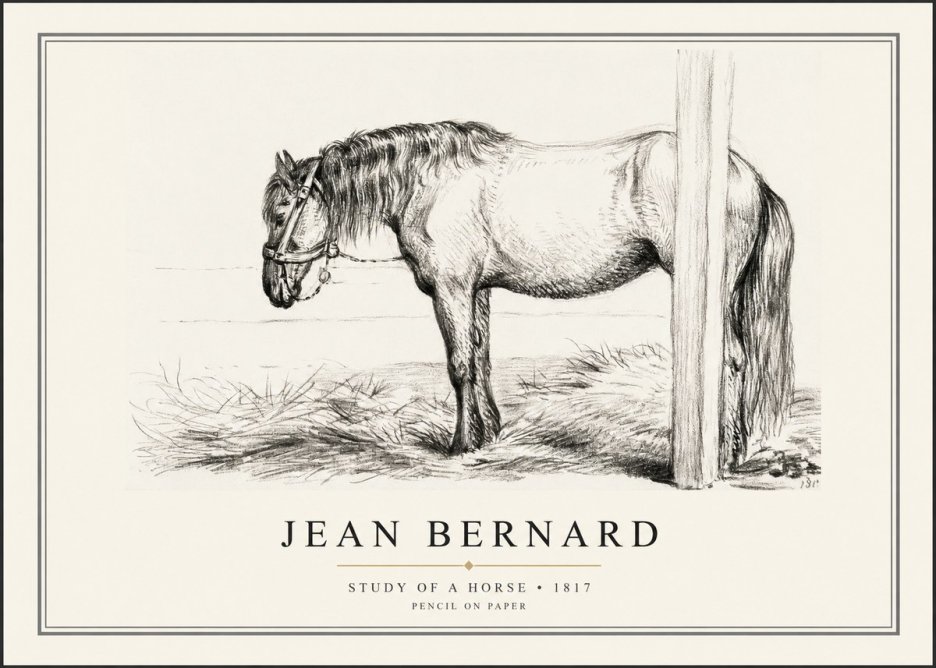 Jean Bernard Study of a Horse XII No1 - Juliste