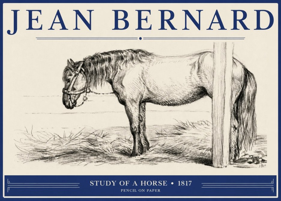 Jean Bernard Study of a Horse XII No2 - Juliste