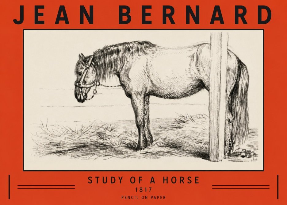Jean Bernard Study of a Horse XII No3 - Juliste
