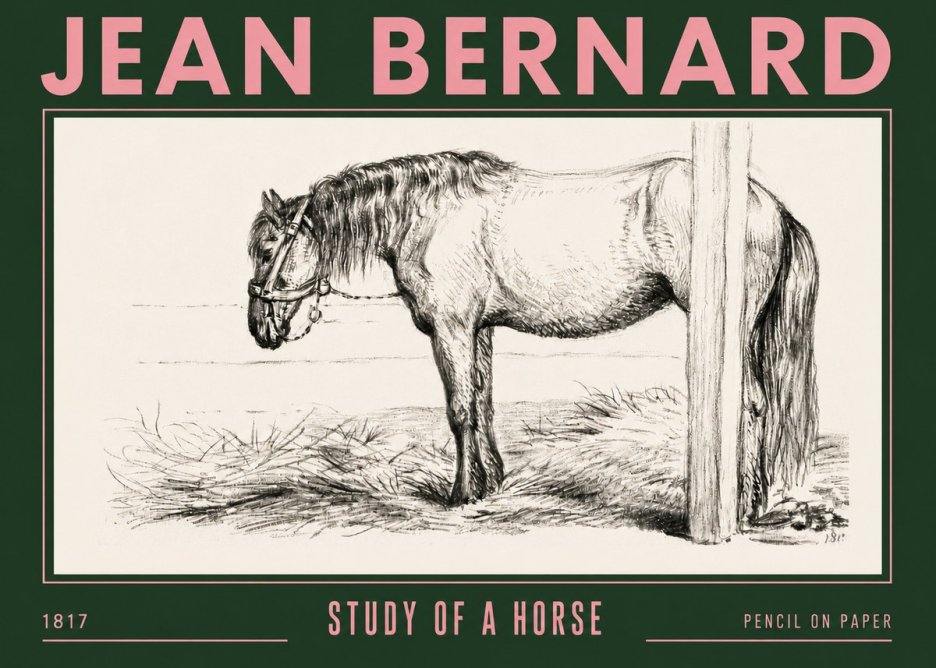 Jean Bernard Study of a Horse XII No4 - Juliste