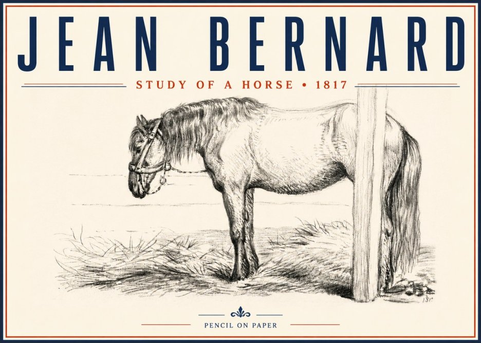 Jean Bernard Study of a Horse XII No5 - Juliste