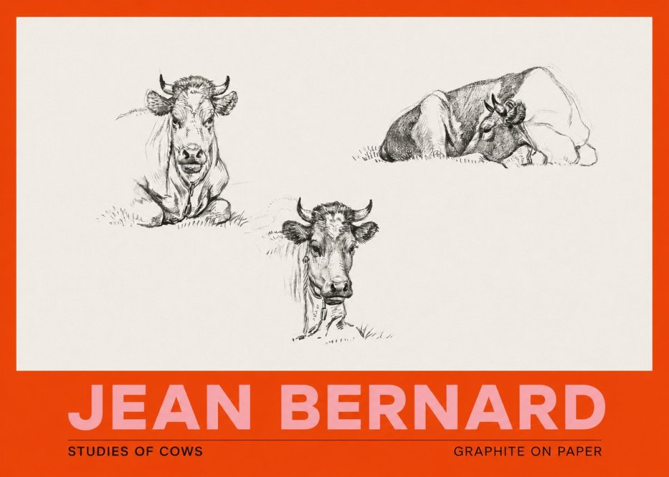 Jean Bernard Studies of Cows II No3 - Juliste