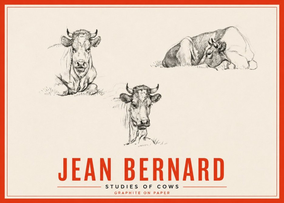 Jean Bernard Studies of Cows II No5 - Juliste