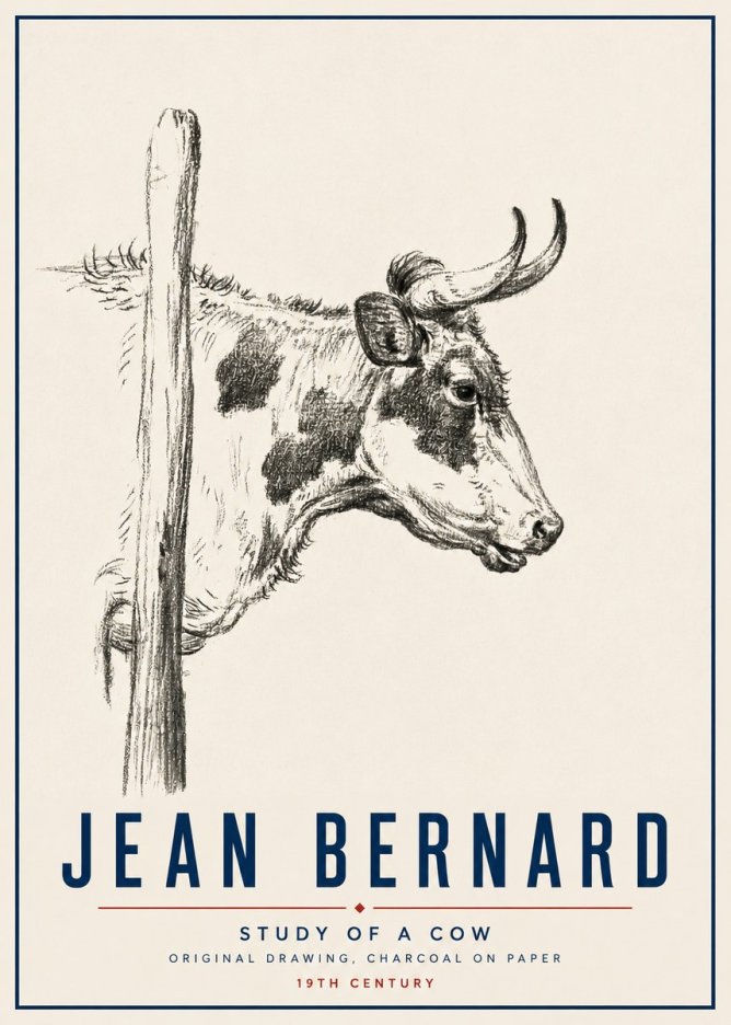 Jean Bernard Study of a Cow XVII No5 - Juliste