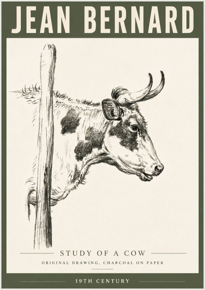 Jean Bernard Study of a Cow XVII No6 - Juliste