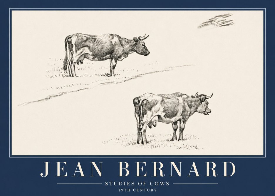 Jean Bernard Studies of Cows III No3 - Juliste