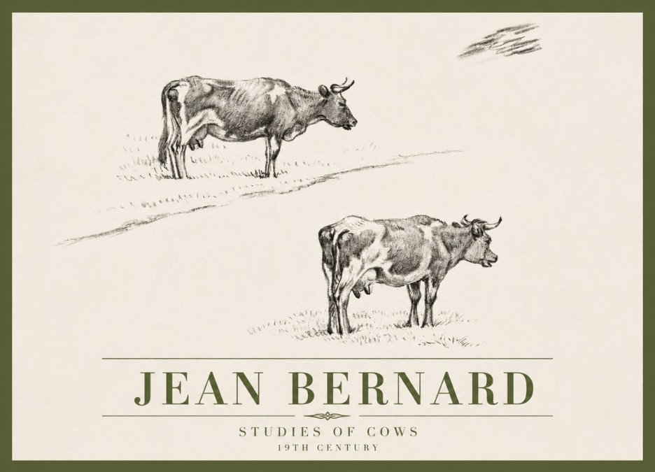 Jean Bernard Studies of Cows III No4 - Juliste