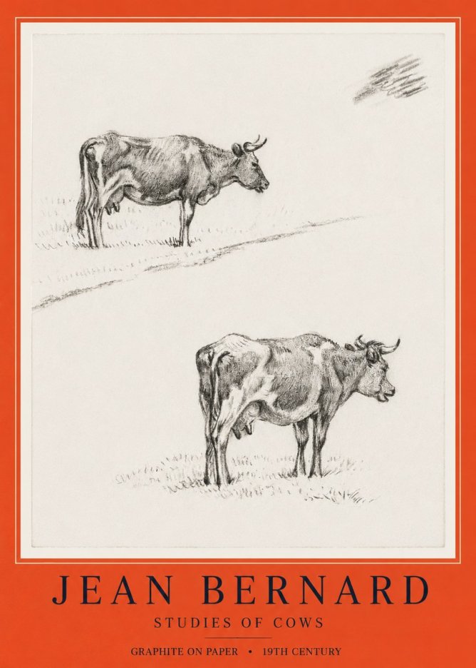 Jean Bernard Studies of Cows III No6 - Juliste