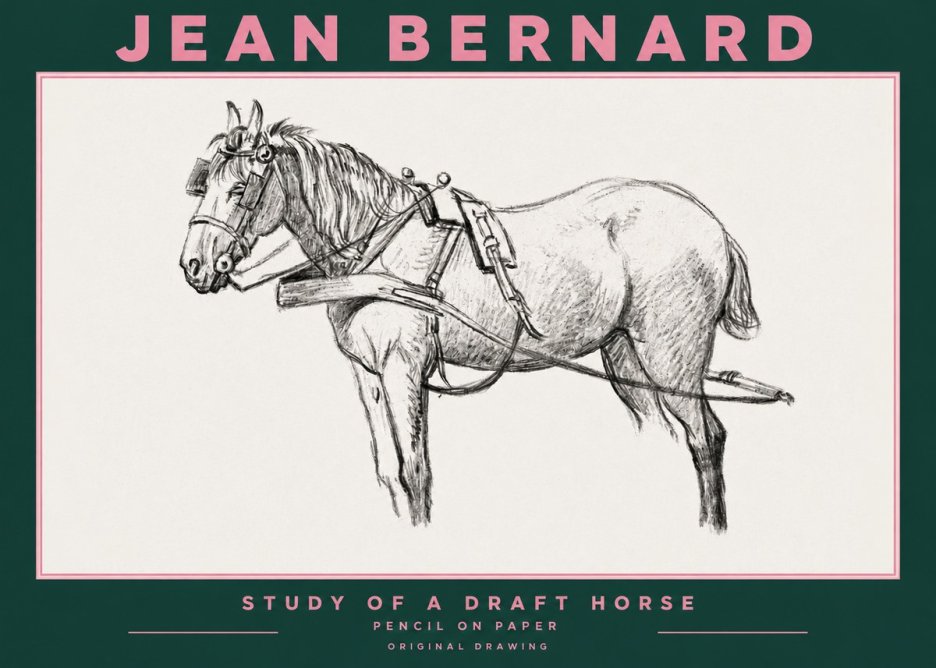 Jean Bernard Study of a Draft Horse I No3 - Juliste