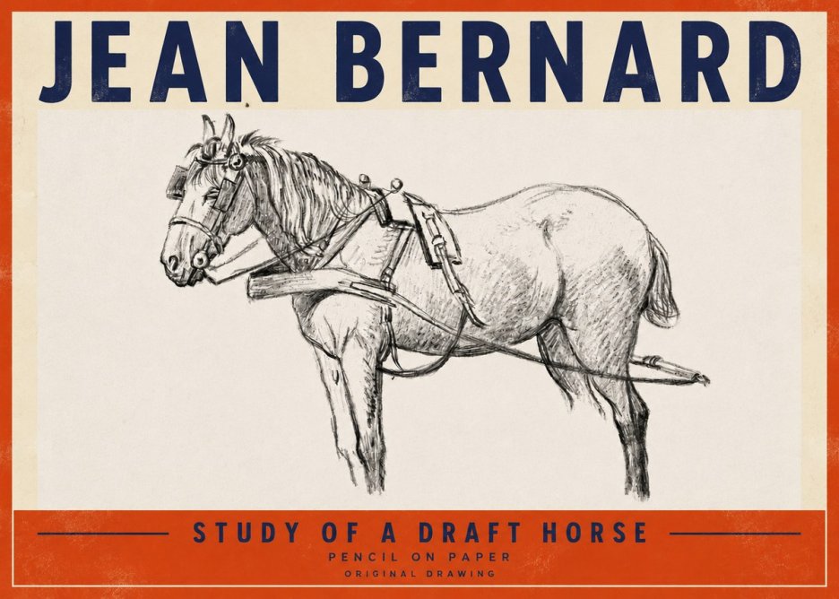 Jean Bernard Study of a Draft Horse I No4 - Juliste