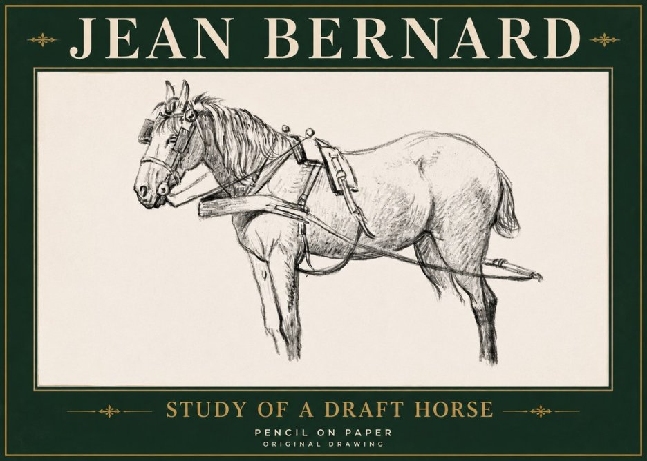 Jean Bernard Study of a Draft Horse I No5 - Juliste