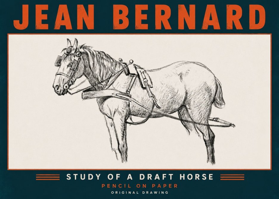 Jean Bernard Study of a Draft Horse I No6 - Juliste