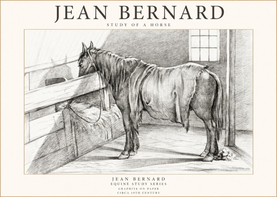 Jean Bernard Study of a Horse XIII No1 - Juliste