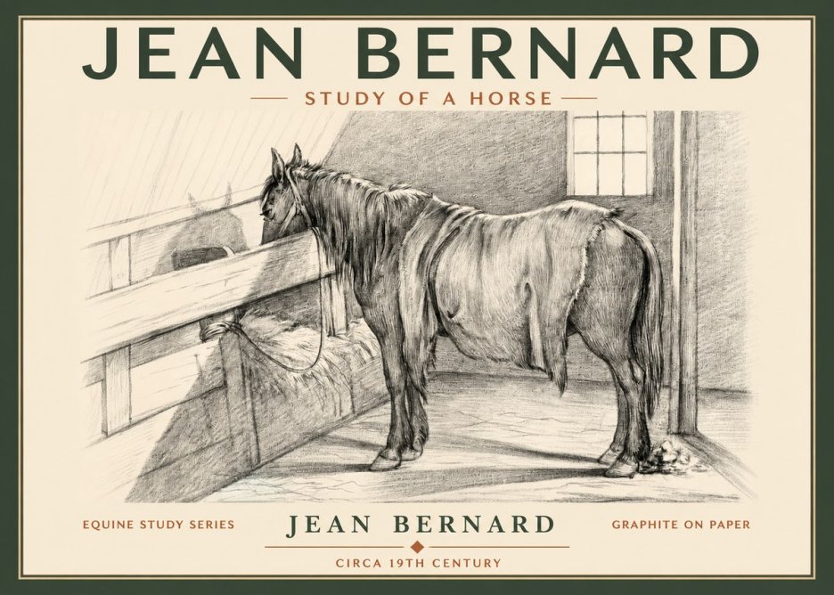 Jean Bernard Study of a Horse XIII No2 - Juliste