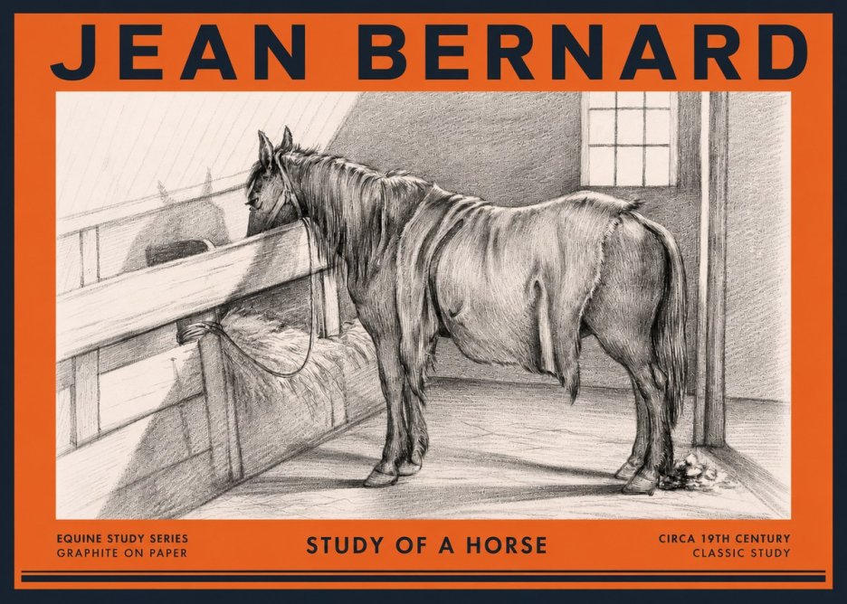 Jean Bernard Study of a Horse XIII No3 - Juliste
