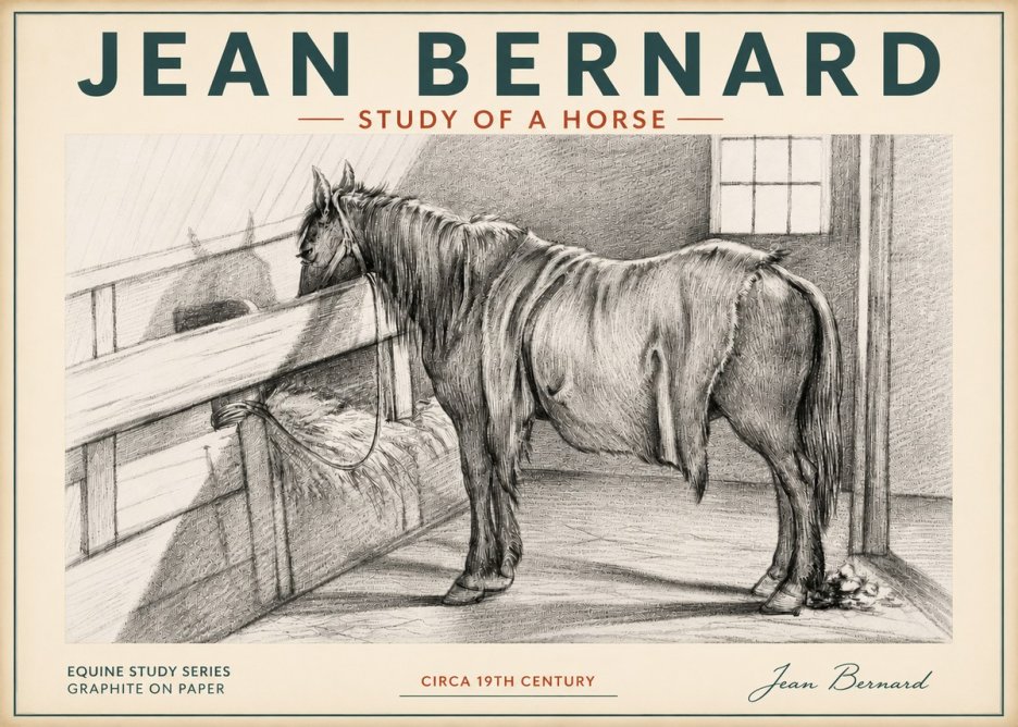 Jean Bernard Study of a Horse XIII No4 - Juliste