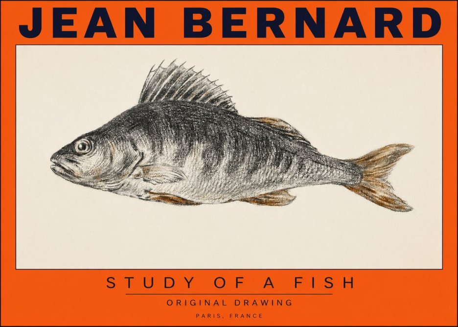 Jean Bernard Study of a Fish IV No2 - Juliste