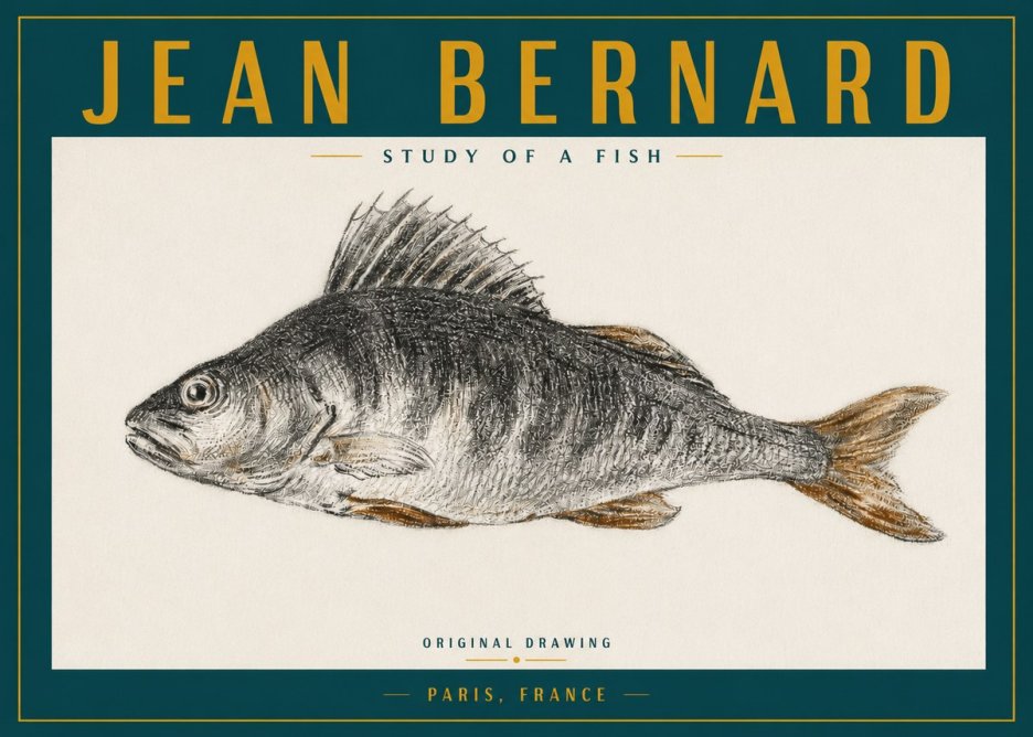 Jean Bernard Study of a Fish IV No3 - Juliste