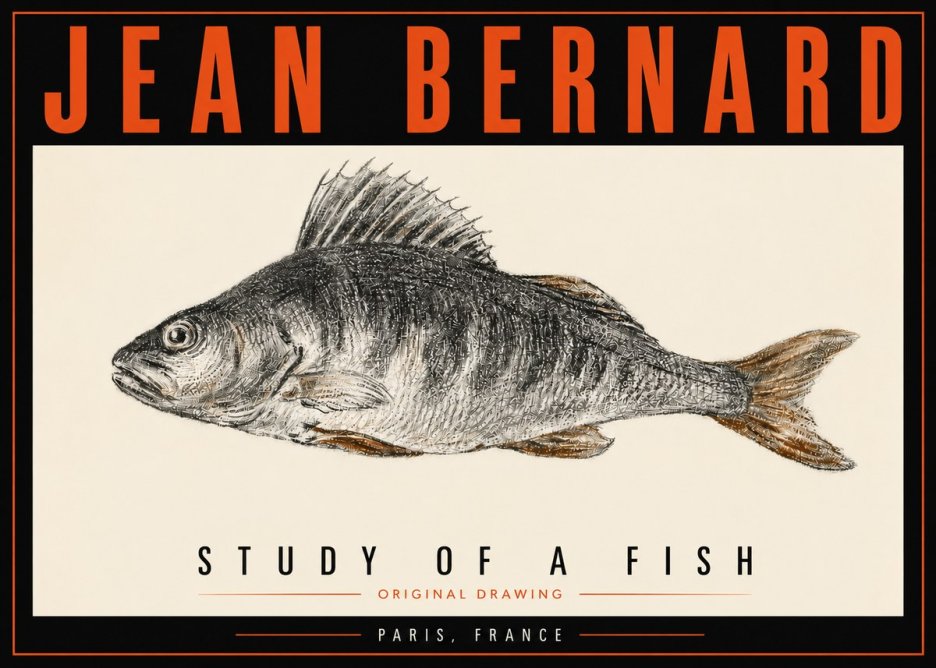 Jean Bernard Study of a Fish IV No5 - Juliste