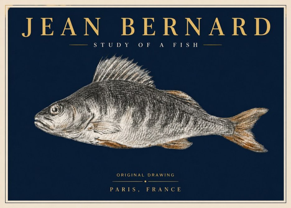 Jean Bernard Study of a Fish IV No6 - Juliste
