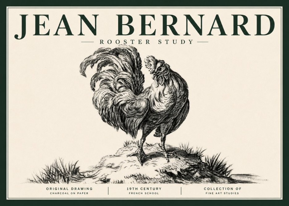 Jean Bernard Study of a Rooster No5 - Juliste