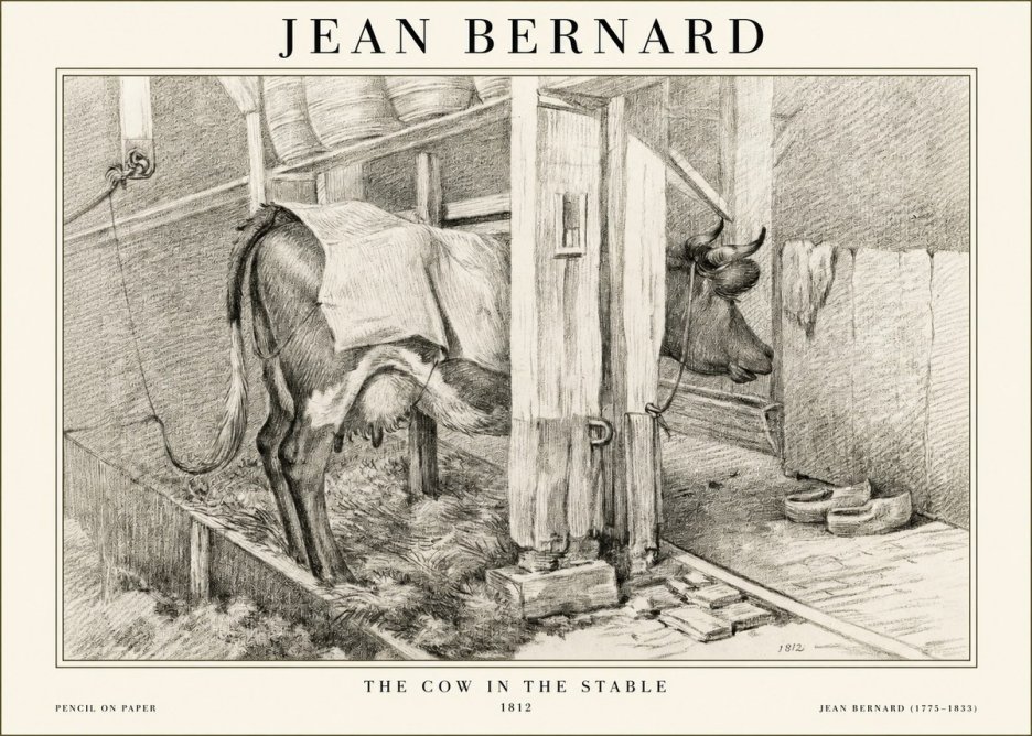 Jean Bernard The Cow in the Stable No1 - Juliste