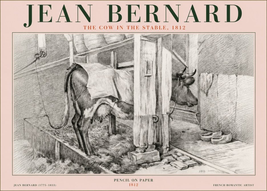 Jean Bernard The Cow in the Stable No3 - Juliste