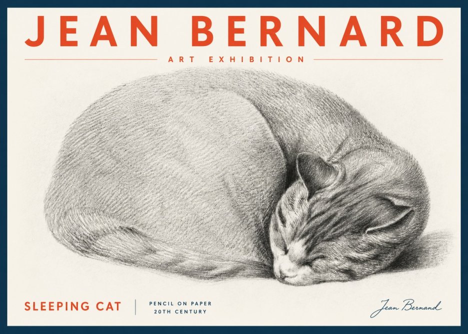 Jean Bernard Sleeping Cat IX No5 - Juliste