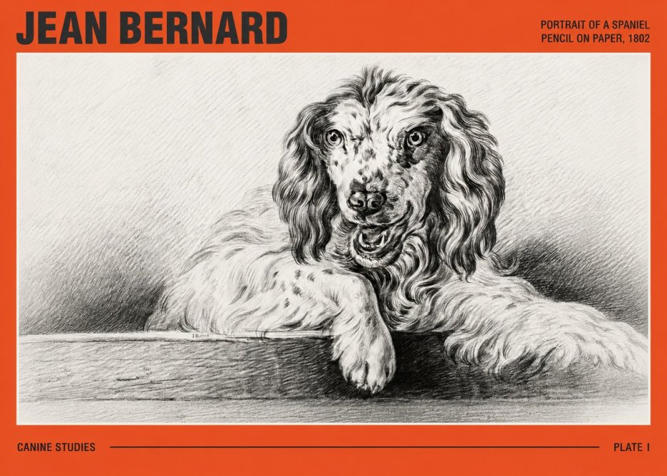 Jean Bernard Portrait of a Spaniel No3 - Juliste