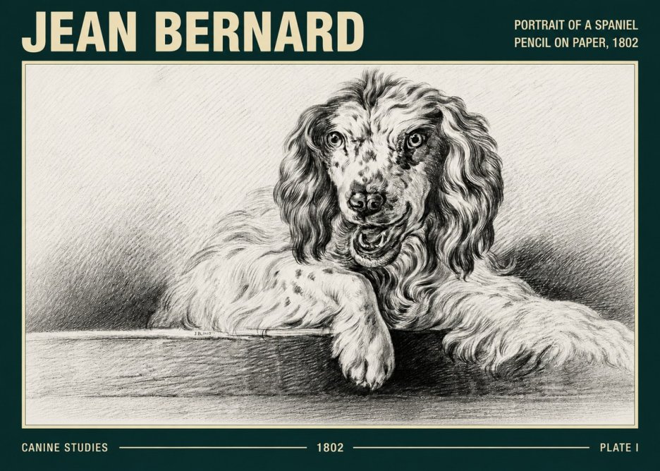 Jean Bernard Portrait of a Spaniel No5 - Juliste