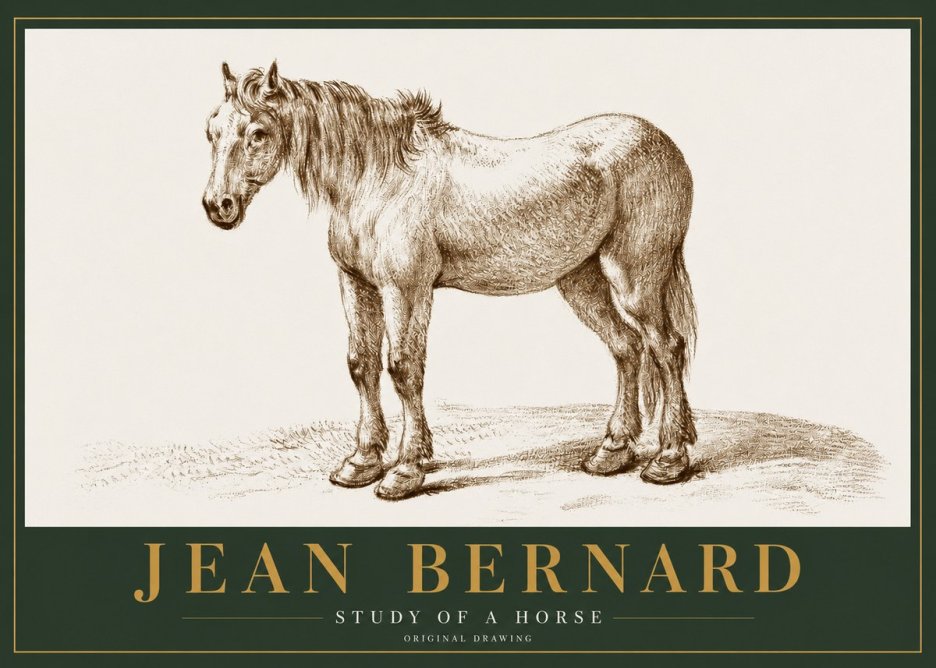 Jean Bernard Study of a Horse XIV No2 - Juliste