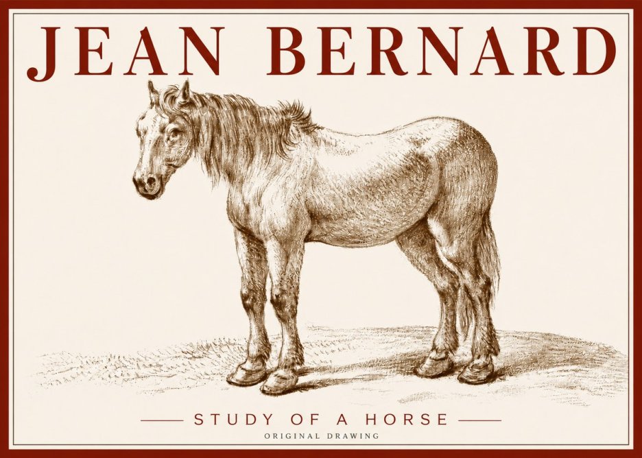 Jean Bernard Study of a Horse XIV No4 - Juliste