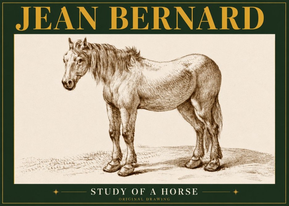Jean Bernard Study of a Horse XIV No5 - Juliste