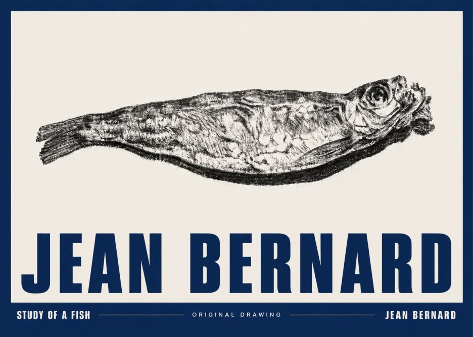 Jean Bernard Study of a Fish V No5 - Juliste