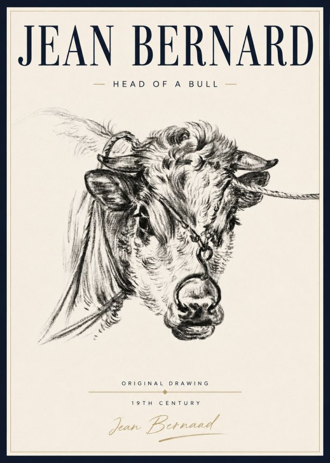 Jean Bernard Head of a Bull No5 - Juliste