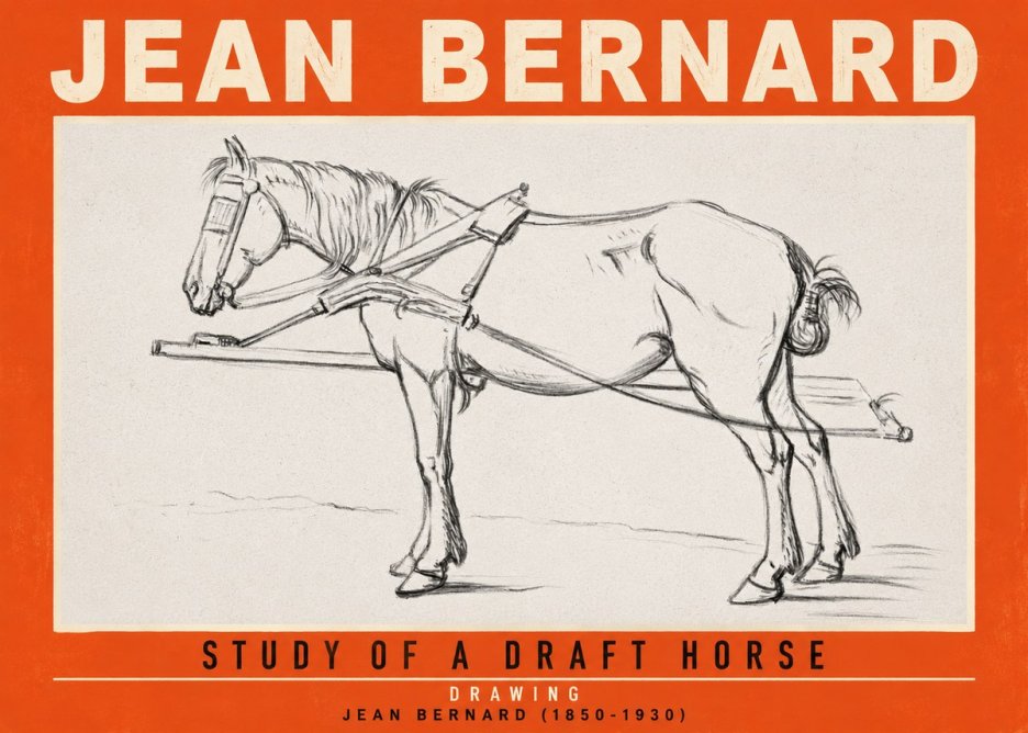 Jean Bernard Study of a Draft Horse II No2 - Juliste